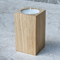 Oak tealight candle holder 50x50x90 mm